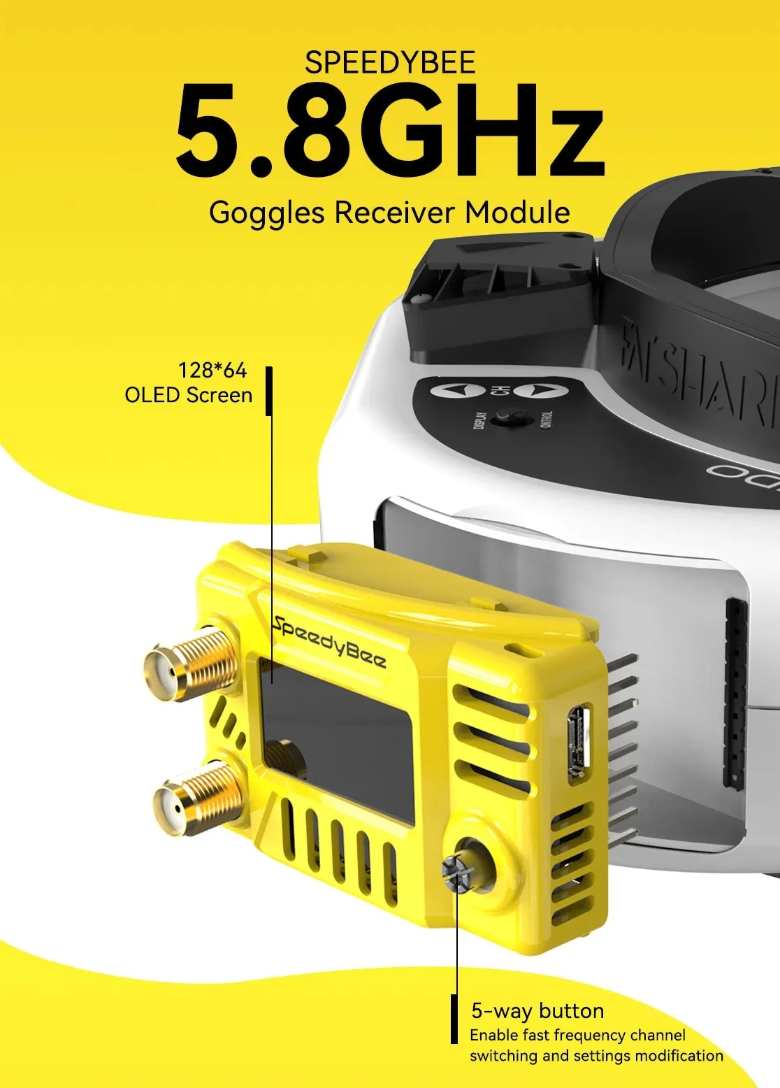 Drone Compass - โมดูลแว่นตา FPV SpeedyBee 5.8GHz - จอ