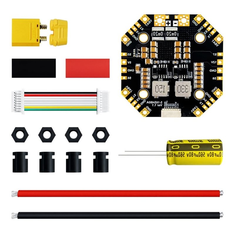 Drone Power Distribution Board - 【EYEL!NEW!】 5-16S 480A บอร์ดจ่ายไฟแบบลดแรงดันไฟฟ้าคู่ พร้อมเอาต์พุต BEC