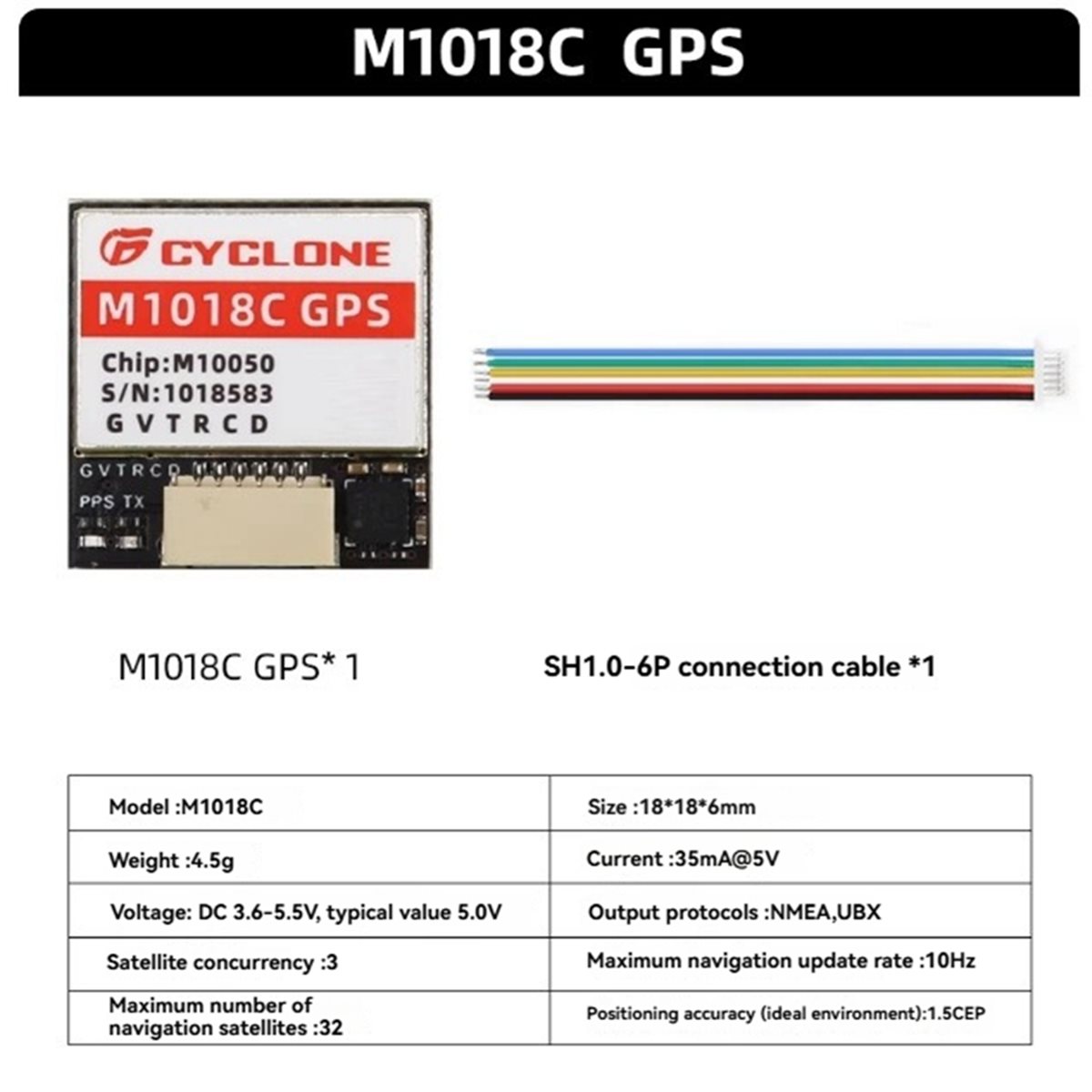 Drone Compass - AAAE M1018C M10 โมดูล GPS พร้อมเข็มทิศในตัว