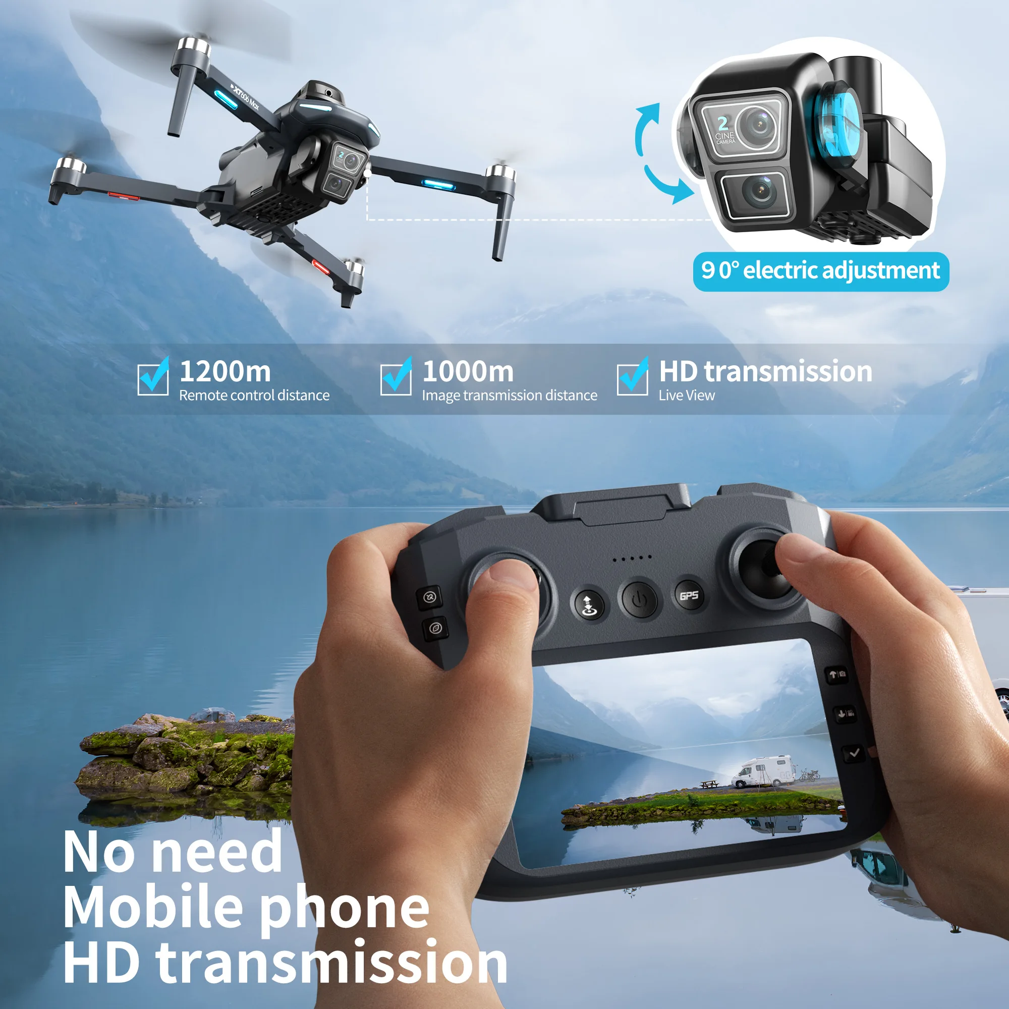 โดรน XT606 MAX GPS รุ่นดั้งเดิ - Drone Gps Mount บทวิจารณ์และราคา